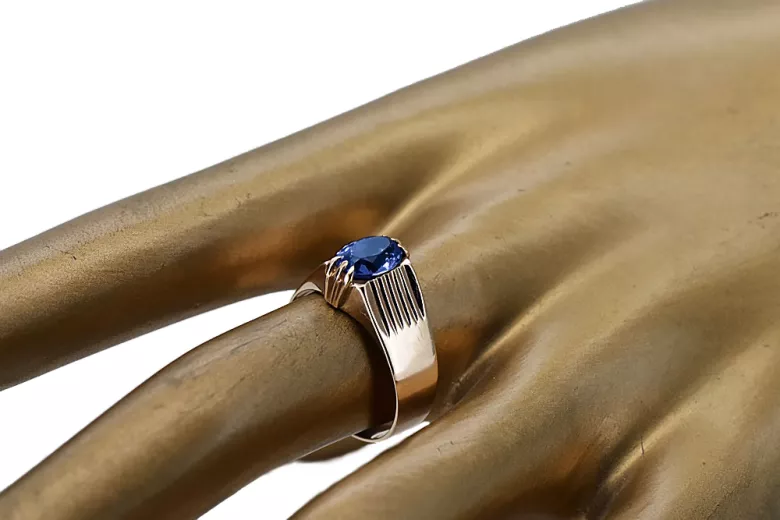 Sapyras Originalus 14k rožinio aukso vintage Žiedas Vintažinis stilius vrc007r